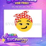 Free Winking Yellow Emoji Free Red Bandana Rosie Riveter Free SVG - Instant Download