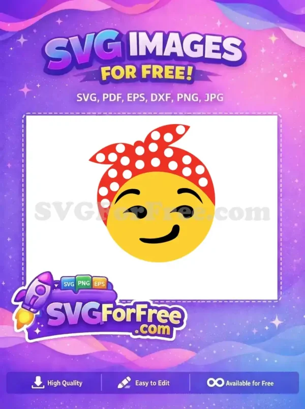 Free Winking Yellow Emoji Free Red Bandana Rosie Riveter Free SVG