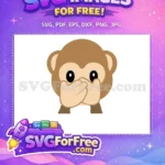 Free Brown Monkey Free Mouth Covered Emoji Speak No Evil Free SVG - Instant Download