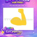 Free Yellow Flexing Bicep Free Strong Arm Muscle Emoji Free SVG - Instant Download