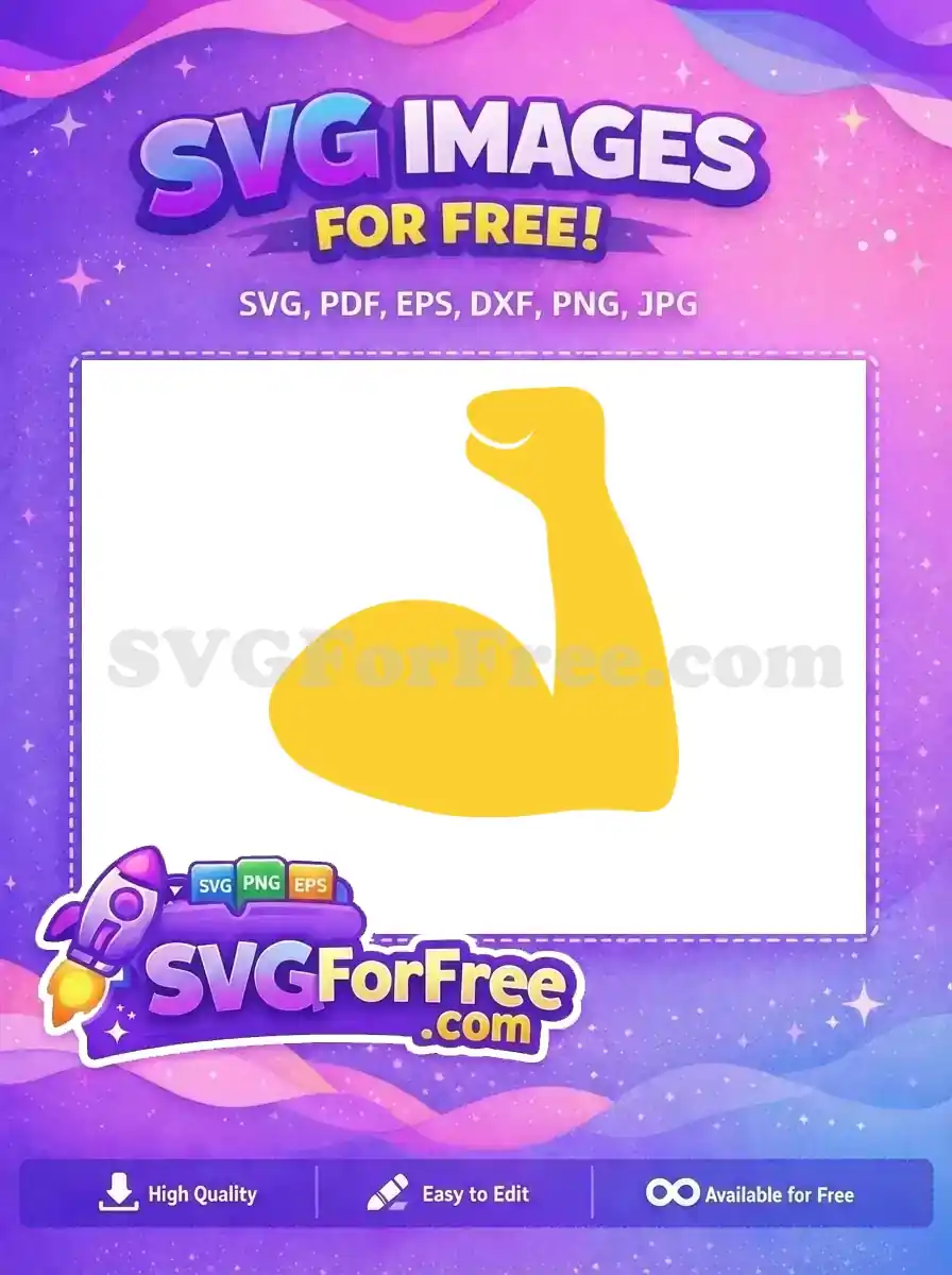 Free Yellow Flexing Bicep Free Strong Arm Muscle Emoji Free SVG