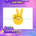 Free Yellow Peace Free Emoji Hand V Sign Free SVG - Instant Download