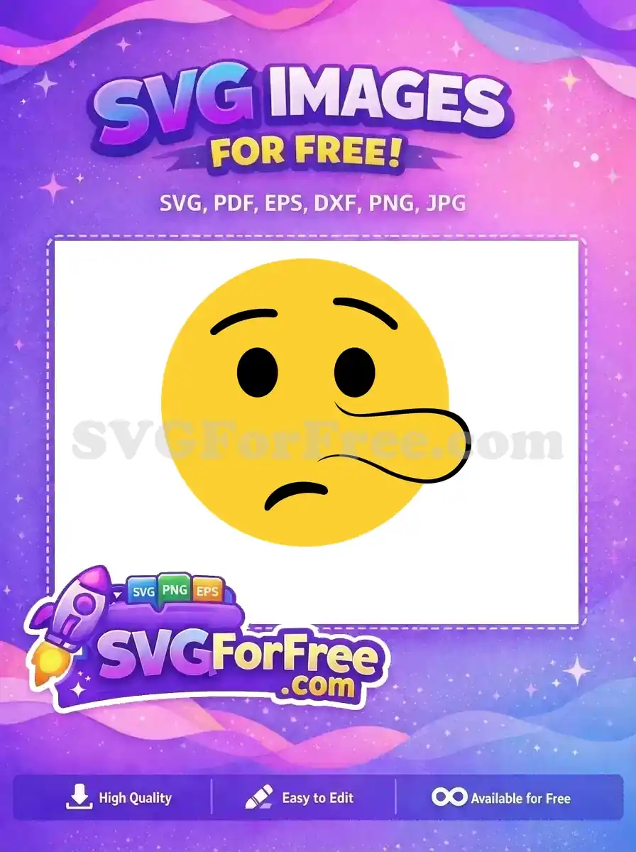 Free Sad Yellow Emoji Free Deceiving Long Nose Pinocchio Character Free SVG