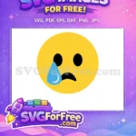 Free Crying Sad Face Free Yellow Emoji Design Sad Emotion Free SVG - Instant Download