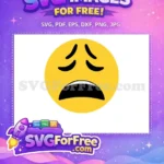 Free Crying Face Free Distressed Yellow Emoji Free SVG - Instant Download