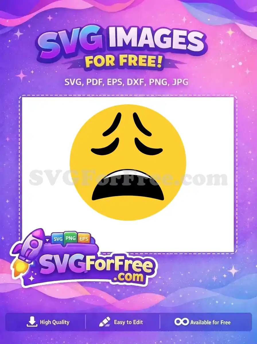 Free Crying Face Free Distressed Yellow Emoji Free SVG