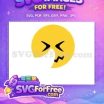 Free Yellow Sneezing Face Free Squinted Eyes Zigzag Mouth Emoji Free SVG - Instant Download