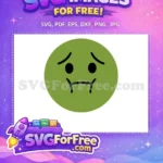 Free Nauseous Green Face Free Sick Emoji Feeling Unwell Free SVG - Instant Download