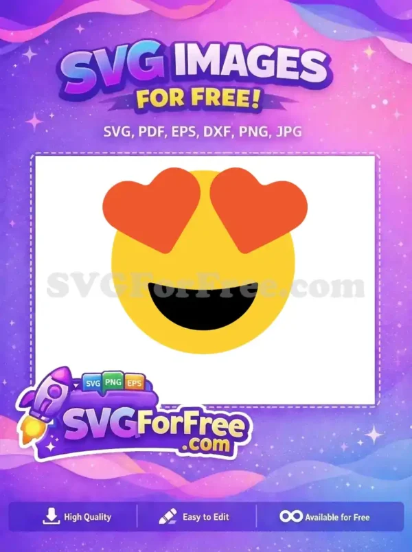Free Smiling Yellow Face Free Red Heart Eyes Emoji Free SVG