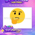 Free Yellow Thinking Face Free Orange Chin Hand Pondering Expression Free SVG - Instant Download
