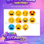 Free Happy Crying Faces Free Winking Kissing Hearts Emoji Pack Free SVG - Instant Download