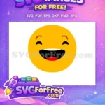 Free Laughing Yellow Face Free Smiling Red Tongue Happy Emoji Free SVG - Instant Download