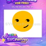 Free Smirking Yellow Face Free Confident Black Eyes Emoji Free SVG - Instant Download