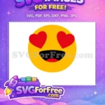 Free Red Heart Eyes Free Wide Open Smile Love Emoji Free SVG - Instant Download