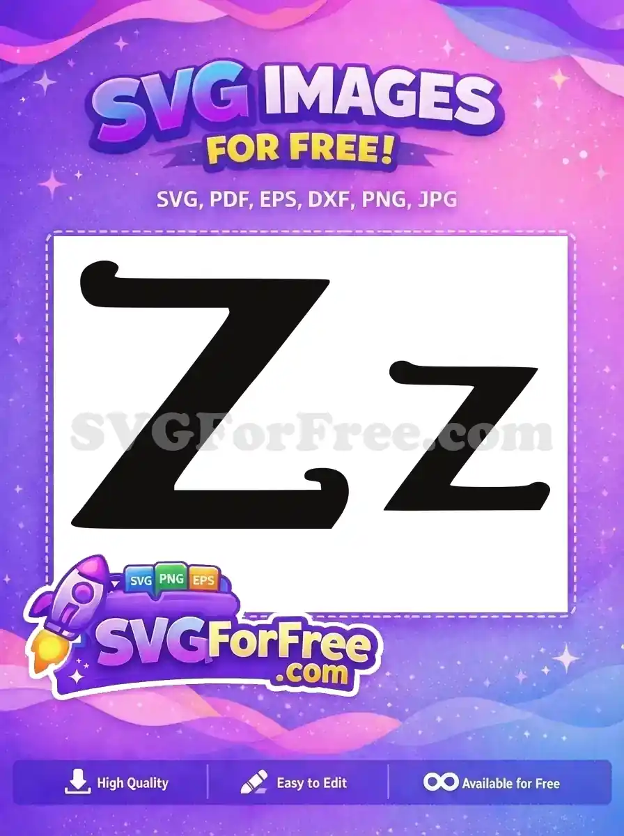 Free Deep Black Z Free Elegant Serif Typography Encanto Disney Free SVG