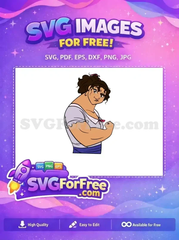 Free Strong Luisa Free Purple Blouse Encanto Disney Free SVG