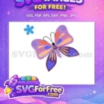 Free Purple Butterfly Free Blue Flower Encanto Disney Free SVG - Instant Download