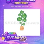 Free Green Monstera Free Terracotta Pot Encanto Disney Free SVG - Instant Download