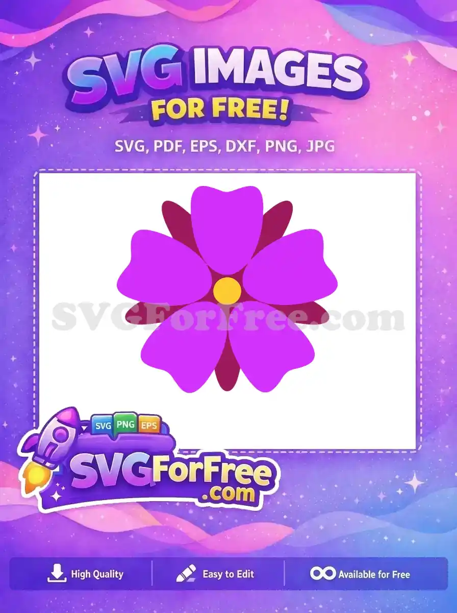 Free Purple Flower Free Yellow Center Encanto Disney Free SVG