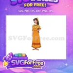 Free Smiling Isabela Madrigal Free Yellow Bow Hair Encanto Disney Free SVG - Instant Download