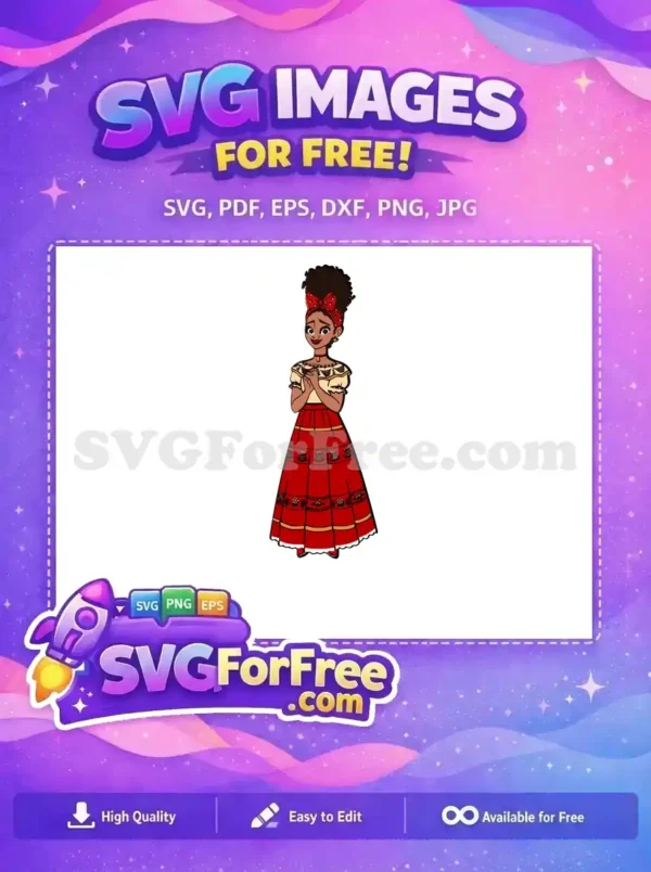 Free Shy Expression Free Red Bow Encanto Disney Free SVG