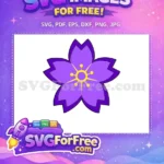 Free Bright Purple Flower Free Yellow Sun Center Encanto Disney Free SVG - Instant Download