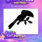 Free Black Toucan Silhouette Free Perched Branch Encanto Disney Free SVG - Instant Download