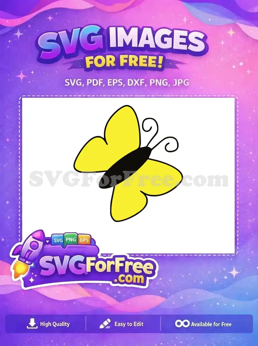 Free Yellow Butterfly Free Black Antennae Encanto Disney Free SVG 1