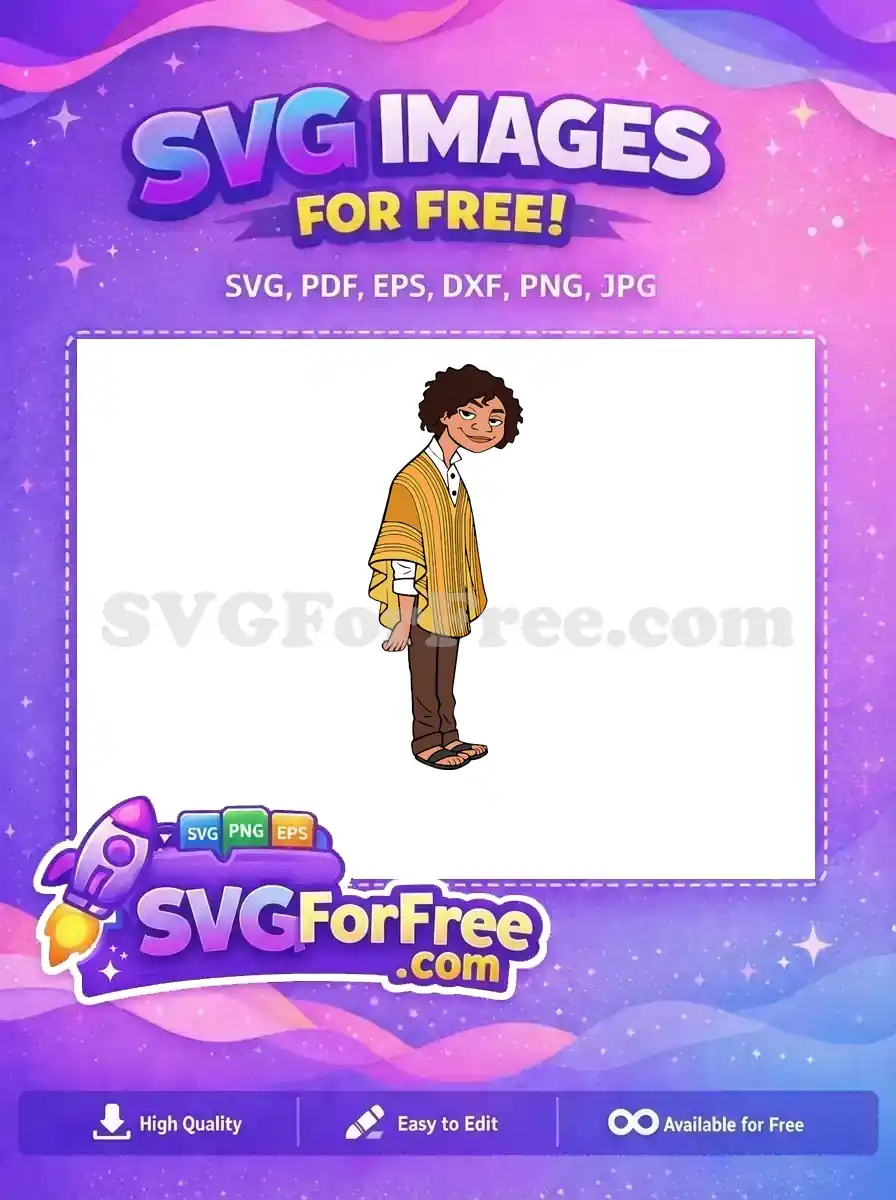 Free Smirking Camilo Free Yellow Poncho Encanto Disney Free SVG 1
