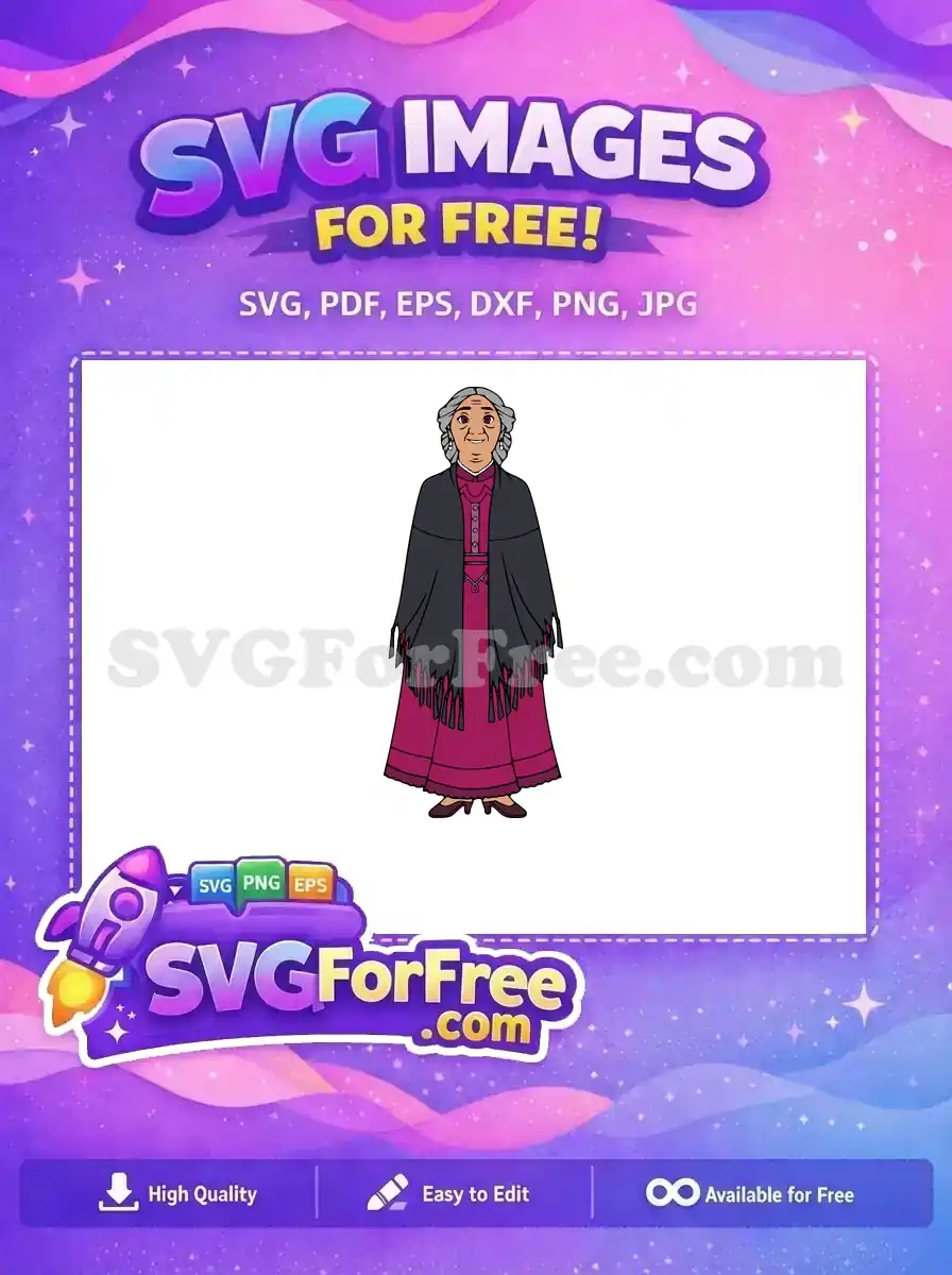 Free Smiling Alma Free Pink Dress Encanto Disney Free SVG