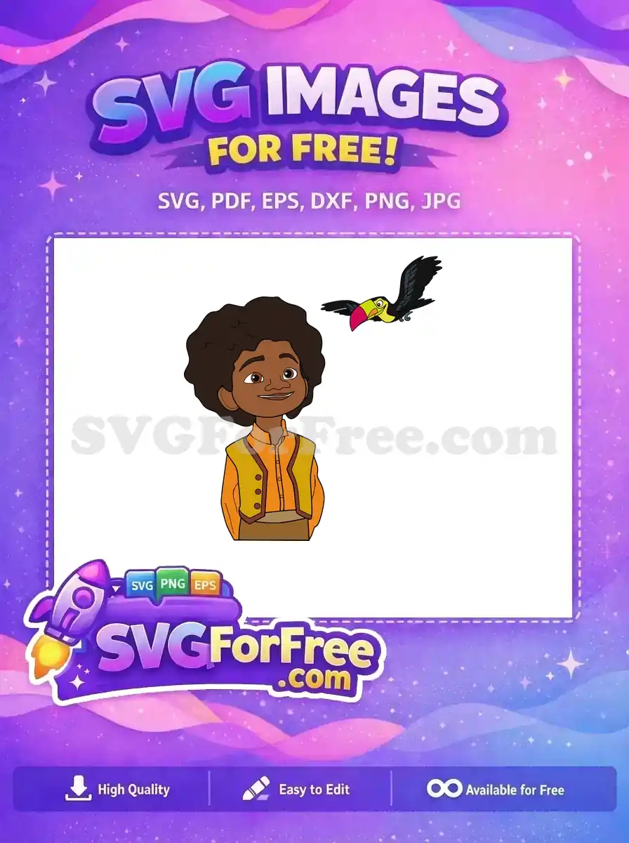 Free Antonio smiling Free colorful toucan Encanto Disney Free SVG