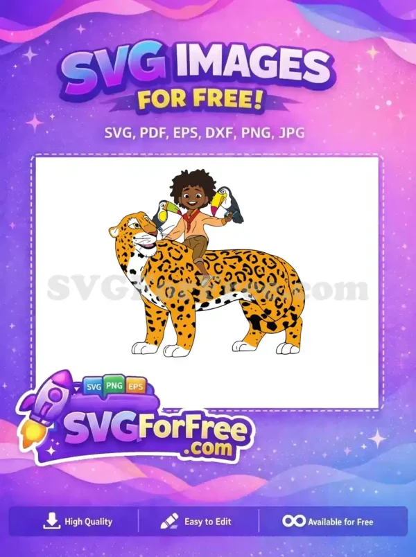 Free Smiling Antonio Free Spotted Jaguar Encanto Disney Free SVG