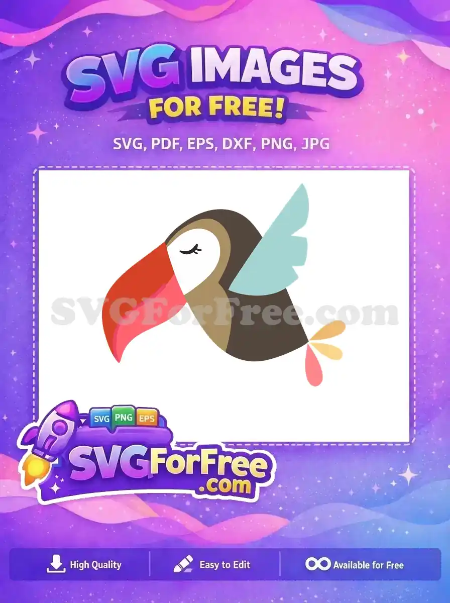 Free Calm Toucan Closed Eyes Free Colorful Beak Encanto Disney Free SVG