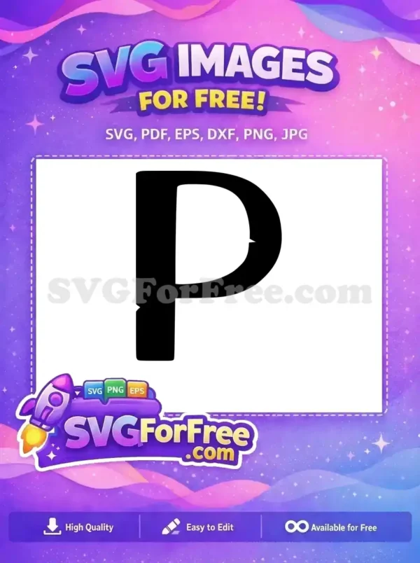 Free Black Letter P Free Alphabet Initial Encanto Disney Free SVG