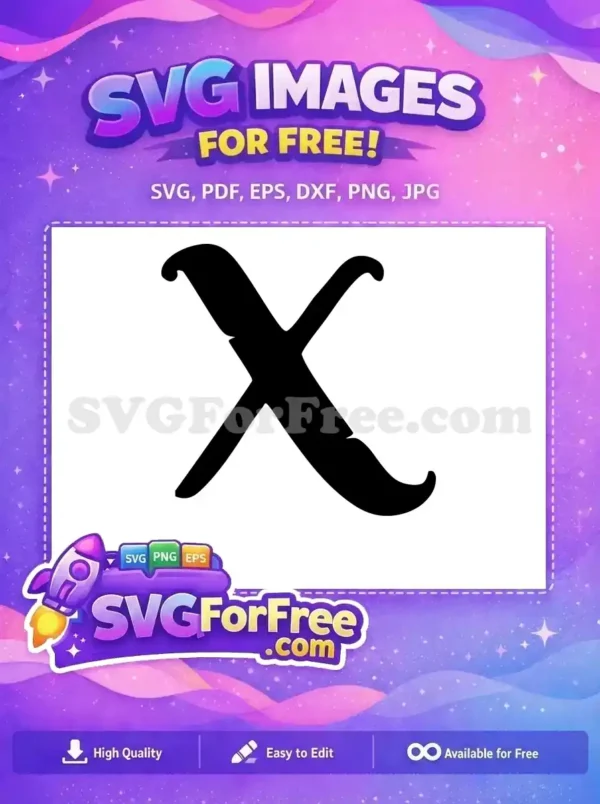 Free Black Stylized Free Letter X Encanto Disney Free SVG