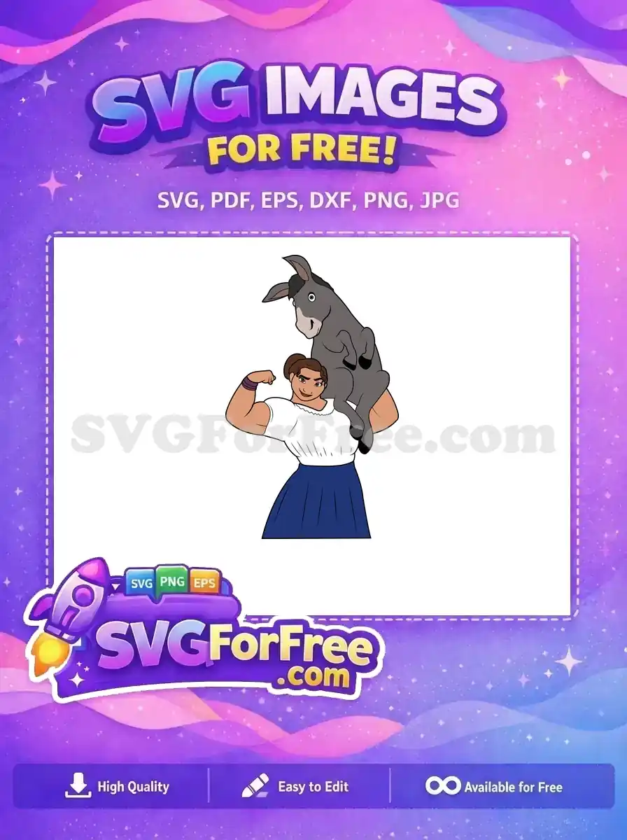 Free Luisa Strong Free Donkey Cute Encanto Disney Free SVG