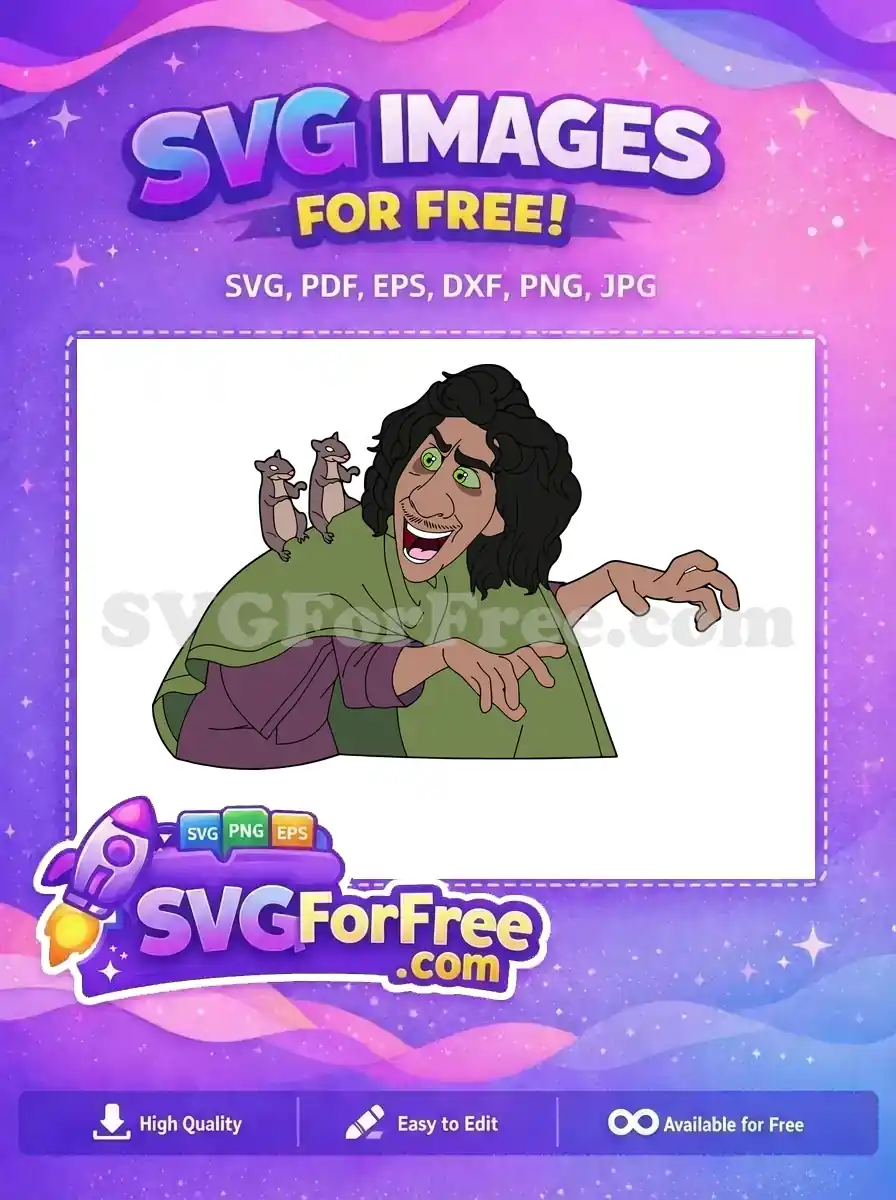 Free Laughing Bruno Free Rats Green Cloak Encanto Free SVG