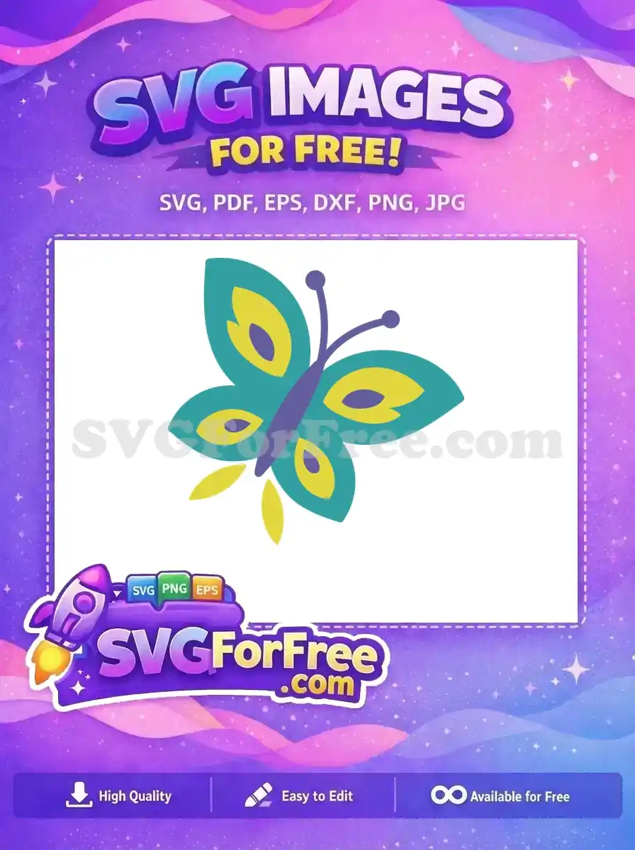 Free Teal Yellow Free Purple Butterfly Encanto Disney Free SVG