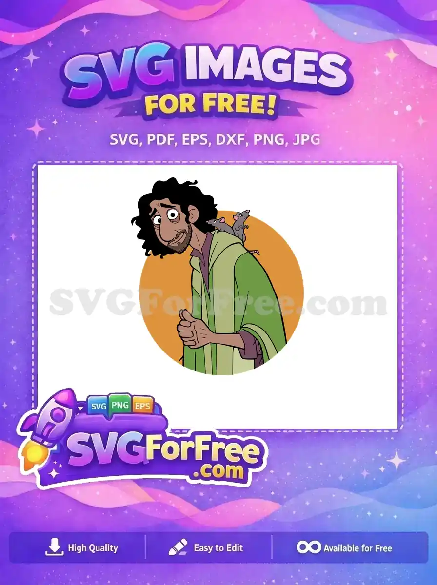 Free Anxious Bruno Rats Free Green Poncho Encanto Disney Free SVG