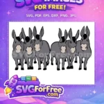 Free Cute Grey Donkeys Free Calm Brown Eyes Encanto Disney Free SVG - Instant Download