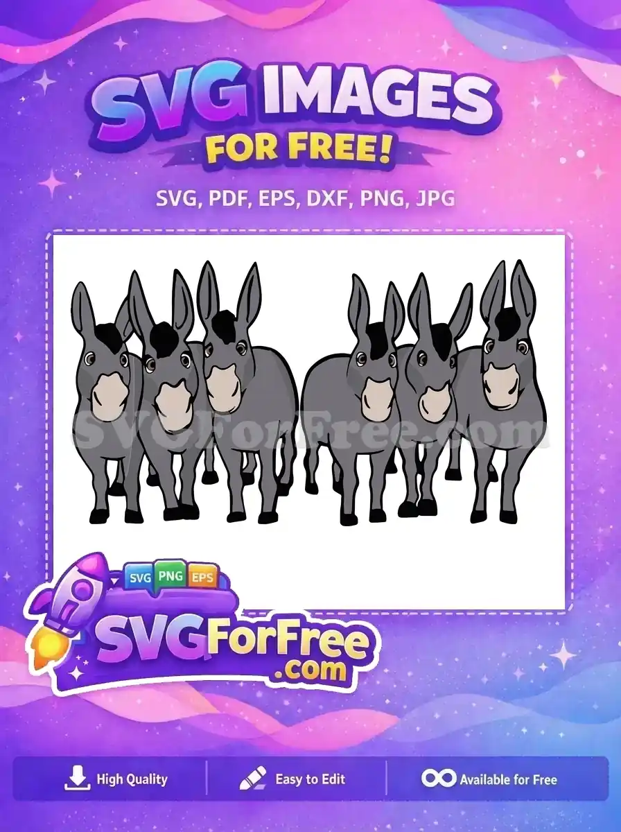 Free Cute Grey Donkeys Free Calm Brown Eyes Encanto Disney Free SVG