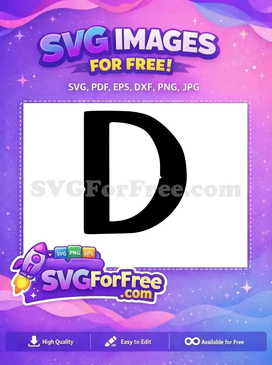 Free black letter D Free simple design Encanto Disney Free SVG