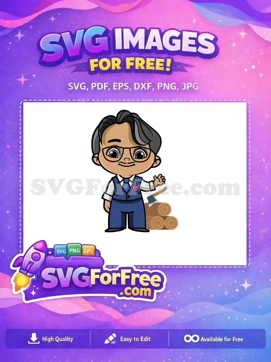 Free Agustín Glasses Free Blue Vest Encanto Disney Free SVG