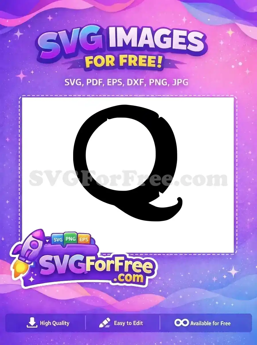 Free Ornate Black Q Free Elegant Swirl Encanto Disney Free SVG