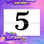 Free Black Decorative Number Five Free Swirly Encanto Disney Free SVG - Instant Download