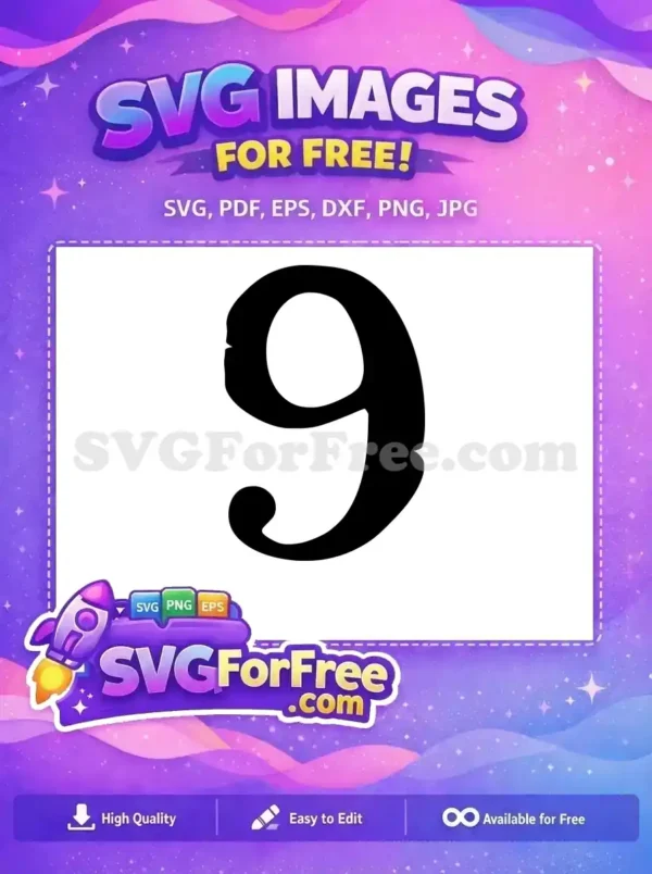 Free Stylized Number Nine Free Vibrant Floral Encanto Disney Free SVG