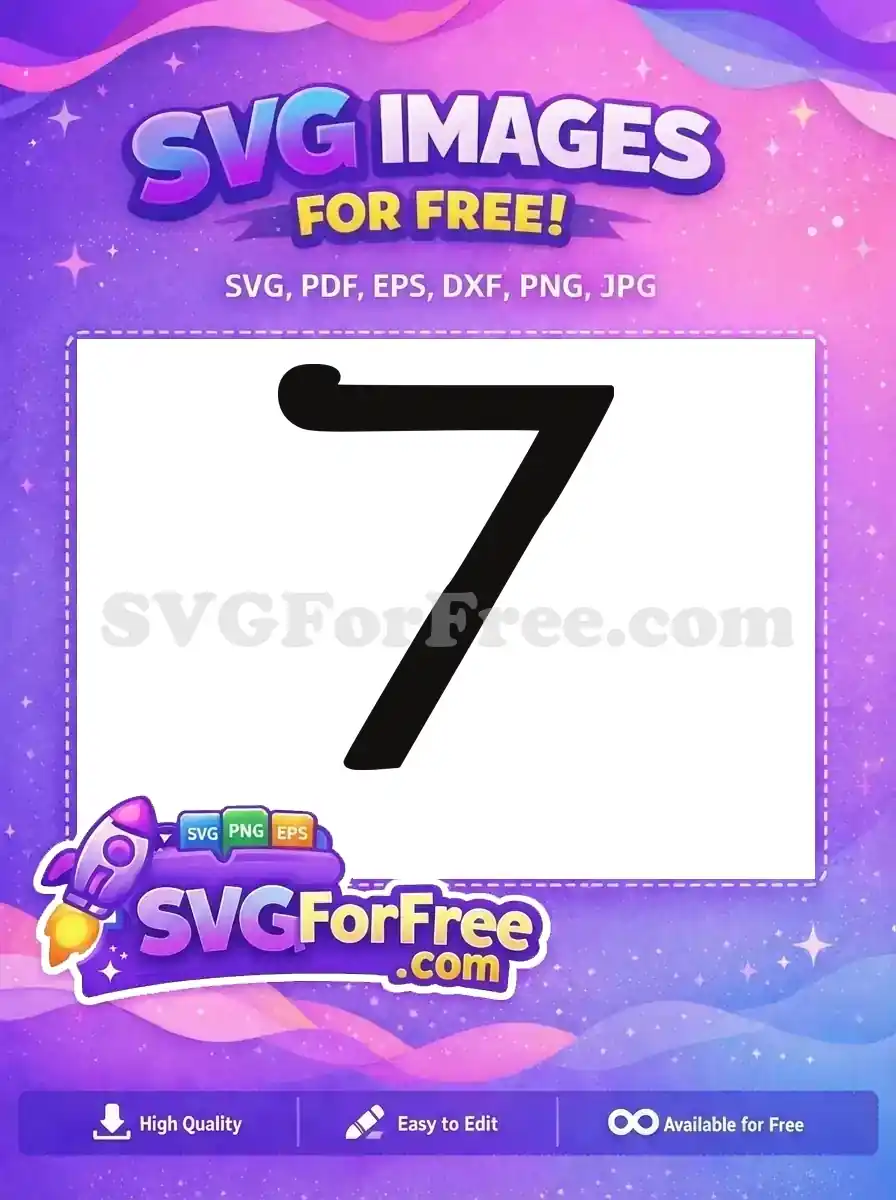 Free Bold Black Seven Free Magical Digit Encanto Disney Free SVG
