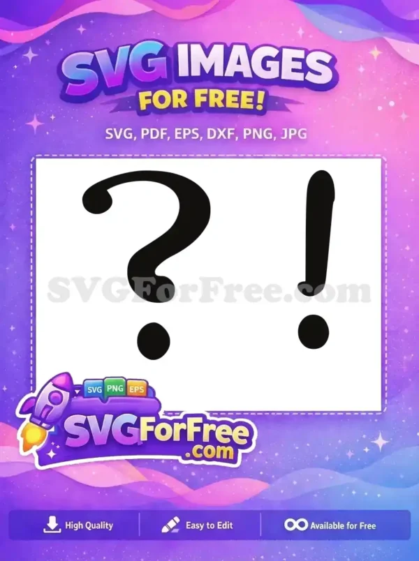 Free Black Question Mark Free Exclamation Mark Encanto Disney Free SVG
