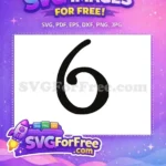 Free Curly Swirl Black Number Free Fancy Calligraphy Encanto Disney Free SVG - Instant Download