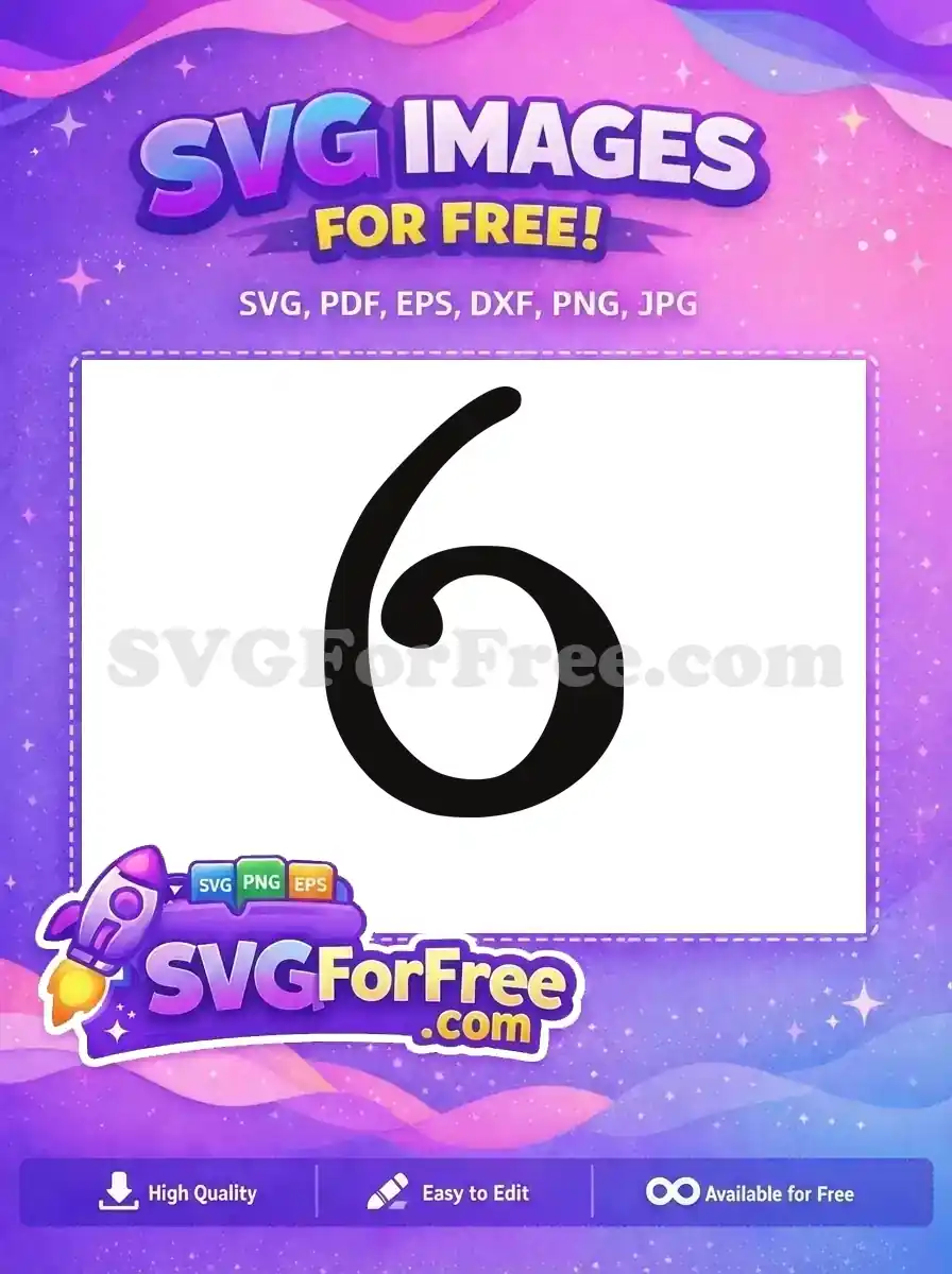 Free Curly Swirl Black Number Free Fancy Calligraphy Encanto Disney Free SVG